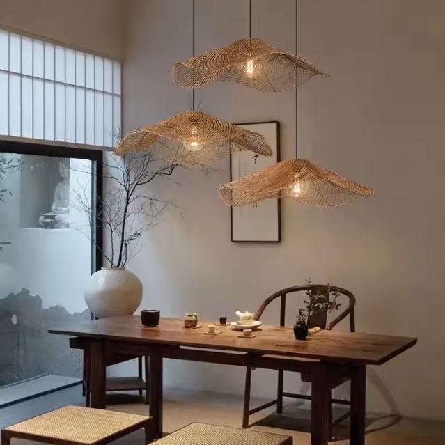 Suspension Multiple Rotin - 3 Lampes Moderne et Naturel – Suspensia ...