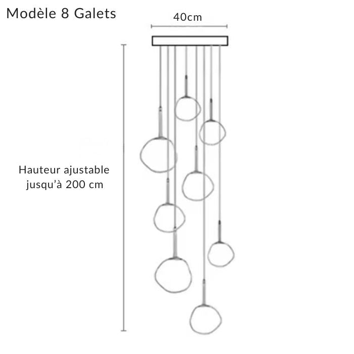 Suspension Lustre Galets Design Effet Miroir