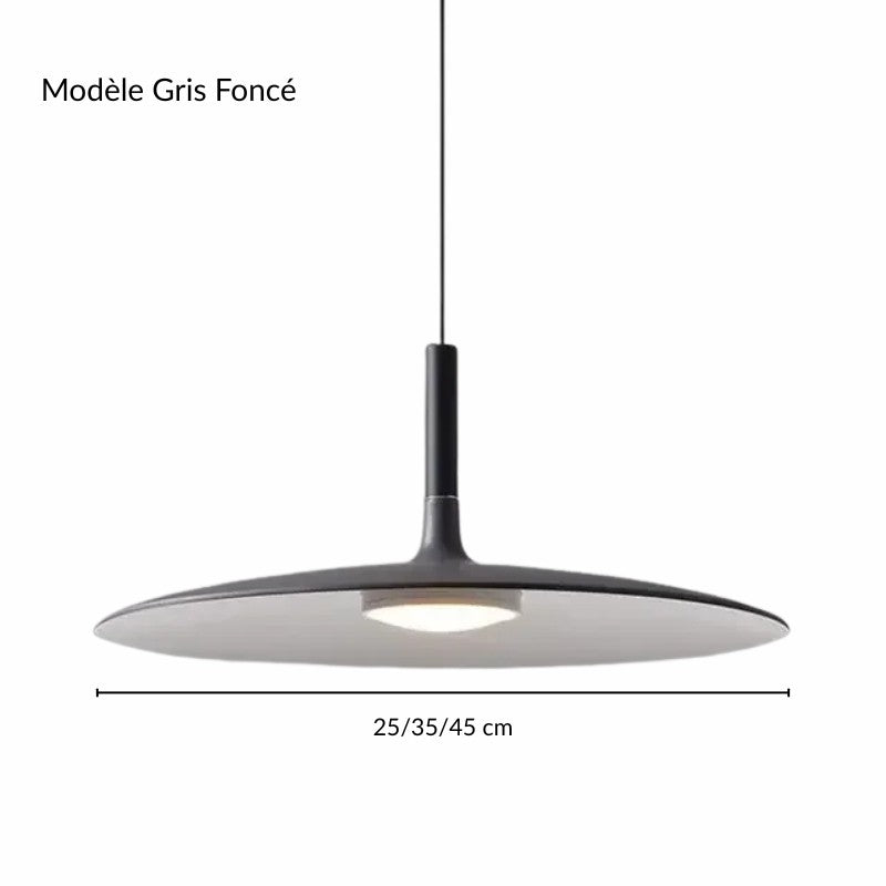 Fiche produit studio : suspension UFO grand modèle en métal peint bicolore.