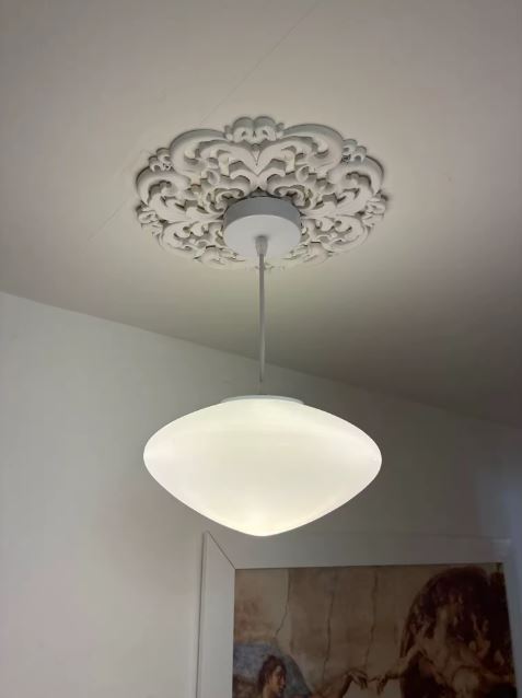 Suspension Elliptique en Verre Opalin