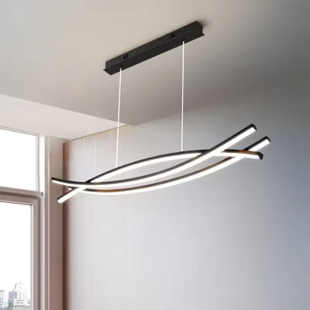 Suspension barre luminaire LED au design minimaliste, parfaite pour un intérieur moderne et lumineux.