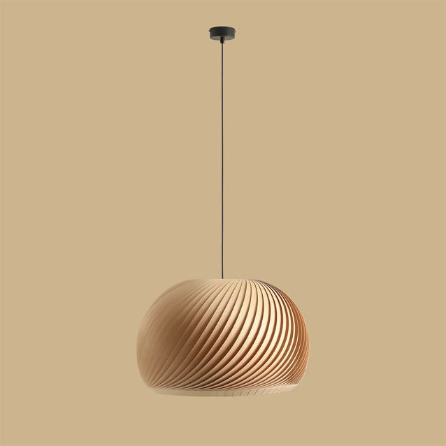 Suspension boule en bois contemporain, élégante et moderne, idéale pour décorer votre espace avec style et naturel.