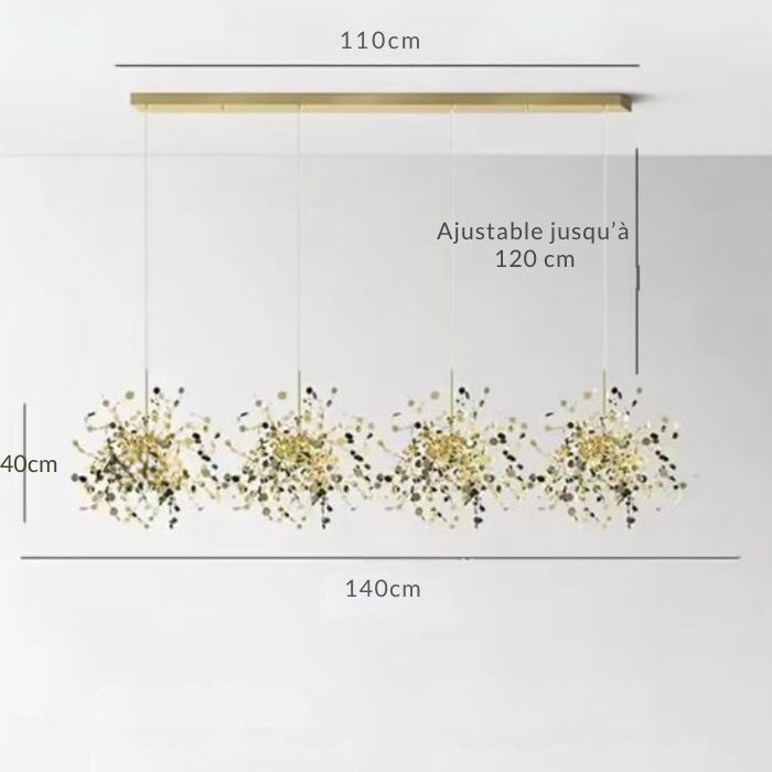 Suspension Fleur Dorée Luxuriante