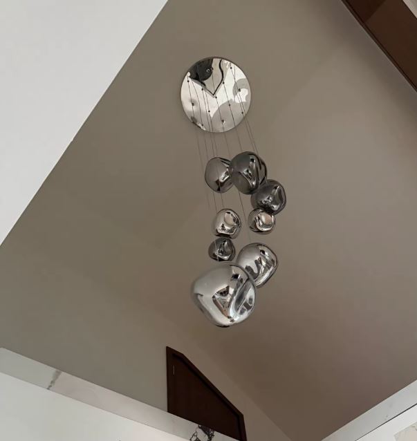 Suspension Lustre Galets Design Effet Miroir