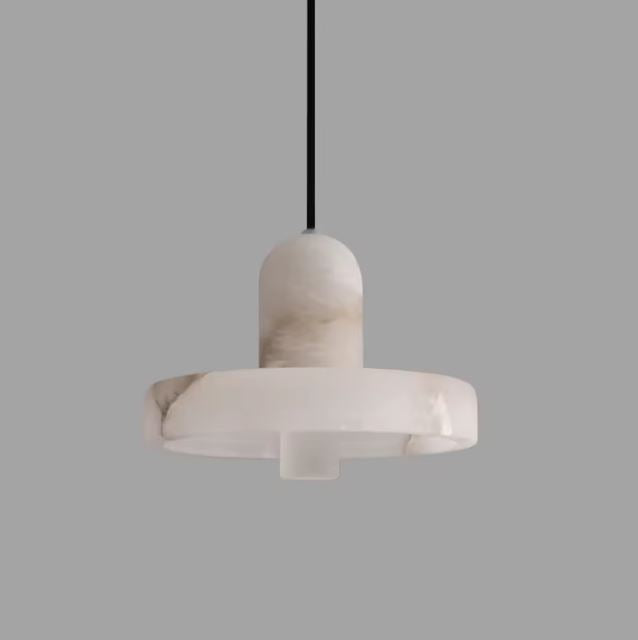 Suspension en marbre blanc au design minimaliste, idéale pour un intérieur moderne et épuré.