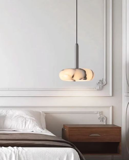 Suspension en marbre suspendue en lampe de chevet, au style minimaliste, contemporain et design italien