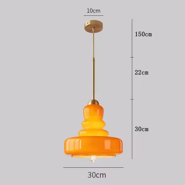 Suspension opaline orange au design art déco, parfaite pour ajouter une touche chaleureuse à votre intérieur.