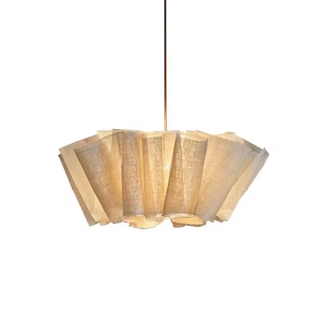 Suspension en tissu lin beige naturel au design minimaliste, parfaite pour une décoration intérieure moderne et épurée.