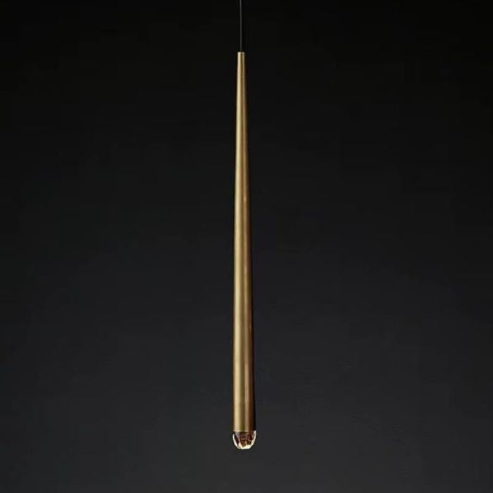 Suspension tube doré simple, élégante et moderne, idéale pour les intérieurs minimalistes et contemporains.
